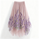 Women's Irregular High-Waist Solid Color Gauze Slim A-Line Midi Skirt